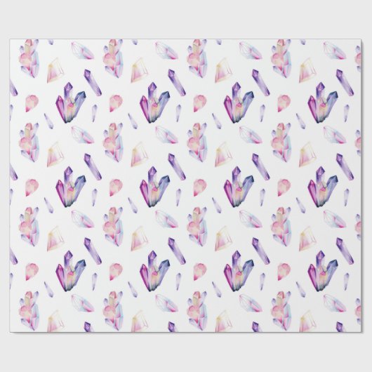 Roze en Paarse kristallen Cadeaupapier (Vlak)
