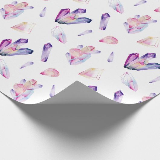 Roze en Paarse kristallen Cadeaupapier (Hoek)