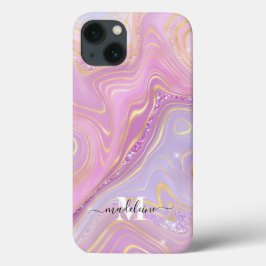 Roze en paarse kristallen marmeren iriserende agaa Case-Mate iPhone case
