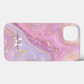 Roze en paarse kristallen marmeren iriserende agaa Case-Mate iPhone case (Achterkant (horizontaal))