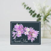 Roze en paarse krokussen Grijze achtergrond Bedank Briefkaart (Staand voorkant)