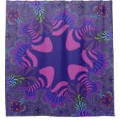 Roze en Paarse kruis Douchegordijn (Voorkant)