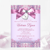 Roze en Paarse Kruis Eerste Communie Kaart