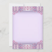 Roze en Paarse Kruis Eerste Communie Kaart (Achterkant)