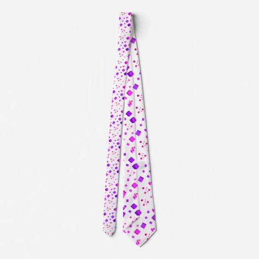 Roze en Paarse kubussen en harten Stropdas (Achterkant)