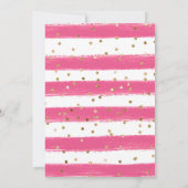 Roze en Paarse lentebloemen gouden Lijst bruiloft Kaart (Achterkant)