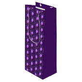 Roze en Paarse lentebloesempatroon Wijn Cadeautas (Voorkant Gekanteld)