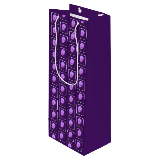 Roze en Paarse lentebloesempatroon Wijn Cadeautas (Voorkant Gekanteld)