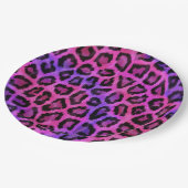 Roze en Paarse leopard Fur Spots Pattern Papieren Bordje (Gekanteld)