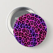 Roze en Paarse leopard Fur Spots Pattern Ronde Button 7,6 Cm (Voorkant /achterkant)