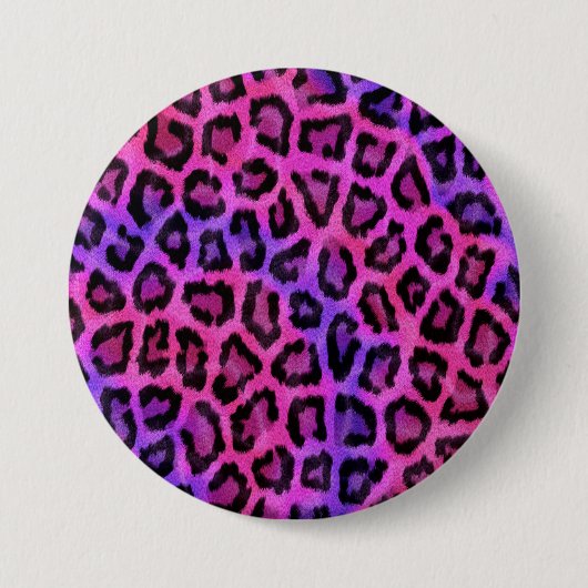 Roze en Paarse leopard Fur Spots Pattern Ronde Button 7,6 Cm (Voorkant)