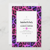 Roze en Paarse Leopard Spots Bachelorette Party Kaart (Voorkant)