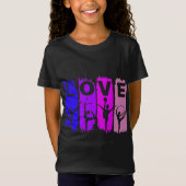 Roze en Paarse liefde Rhythmic Gymnastiek T-shirt (Voorkant)