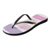 Roze en Paarse lipstick stripes Teenslippers (Schuin)