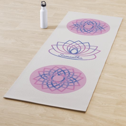 Roze en Paarse Lotus Flower Yogamat (In situ)