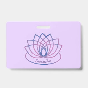 Roze en paarse lotusbloem badge