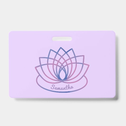 Roze en paarse lotusbloem badge (Voorzijde)