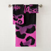 Roze en Paarse luipaard afdrukken Bad Handdoek (Insitu)