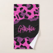 Roze en Paarse luipaard afdrukken Bad Handdoek (Handdoek)