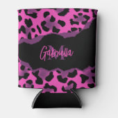 Roze en Paarse luipaard afdrukken Blikjeskoeler (Voorkant)