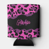 Roze en Paarse luipaard afdrukken Blikjeskoeler (Achterkant)