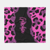 Roze en Paarse luipaard afdrukken Fleece Deken (Voorkant (Horizontaal))