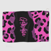 Roze en Paarse luipaard afdrukken Golfhanddoek (Horizontaal)