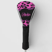 Roze en Paarse luipaard afdrukken Golfheadcover (Voorkant)