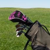 Roze en Paarse luipaard afdrukken Golfheadcover (Insitu)