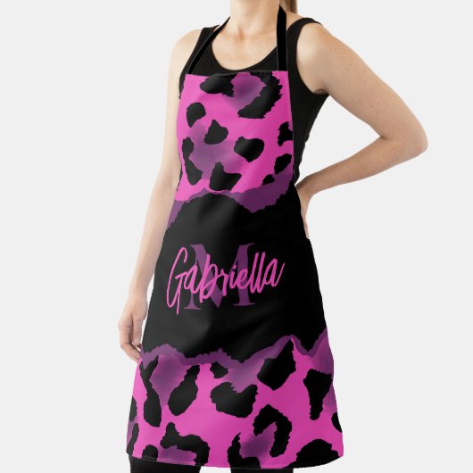 Roze en Paarse luipaard afdrukken Schort (Insitu)