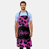 Roze en Paarse luipaard afdrukken Schort (Gedragen)