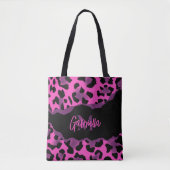 Roze en Paarse luipaard afdrukken Tote Bag (Voorkant)