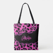 Roze en Paarse luipaard afdrukken Tote Bag (Achterkant)