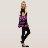 Roze en Paarse luipaard afdrukken Tote Bag (Op model)