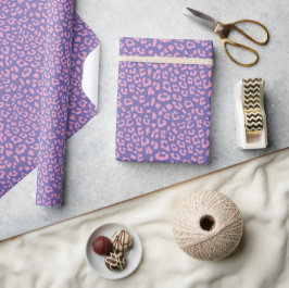 Roze en Paarse luipaard printpatroon Cadeaupapier