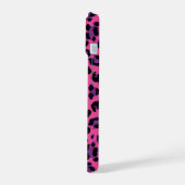Roze en paarse luipaardprint iPhone 15 case (Linkerkant)