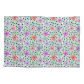 Roze en paarse madeliefje bloemenprint kussensloop (Achterkant)