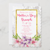 Roze en Paarse Magnolias Moederdag Brunch Kaart (Voorkant)