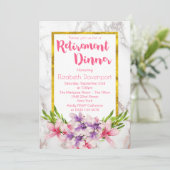 Roze en Paarse Magnolia's Pensioendiner Kaart (Staand voorkant)