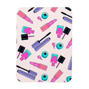 Roze en paarse make-up cosmetica patroon magneet