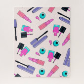 Roze en Paarse make-up Cosmetisch patroon Legpuzzel (Verticaal)