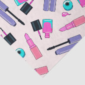 Roze en Paarse make-up Cosmetisch patroon Tissuepapier (Detail)