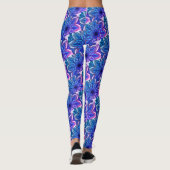 Roze en Paarse Mandala Mosaic Workout Draag Leggings (Achterkant)