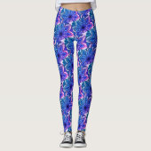 Roze en Paarse Mandala Mosaic Workout Draag Leggings (Voorkant)