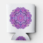 Roze en Paarse Mandala Pattern Blikjeskoeler (Achterkant)