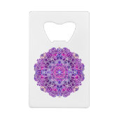 Roze en Paarse Mandala Pattern Creditkaart Flessenopener (Achterkant)