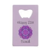 Roze en Paarse Mandala Pattern Creditkaart Flessenopener (Achterkant)