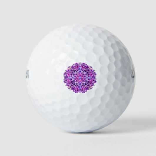 Roze en Paarse Mandala Pattern Golfballen (Voorkant)