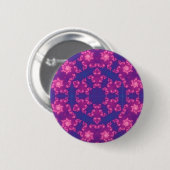 Roze en Paarse Mandela Ronde Snowflakes Button 5,7 Cm (Voorkant /achterkant)