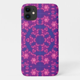 Roze en Paarse Mandela Ronde Snowflakes Case-Mate iPhone Case